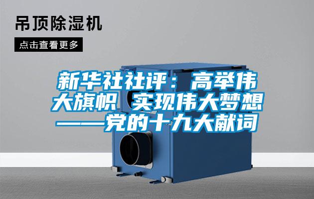 新華社社評:高舉偉大旗幟 實現(xiàn)偉大夢想——黨的十九大獻詞