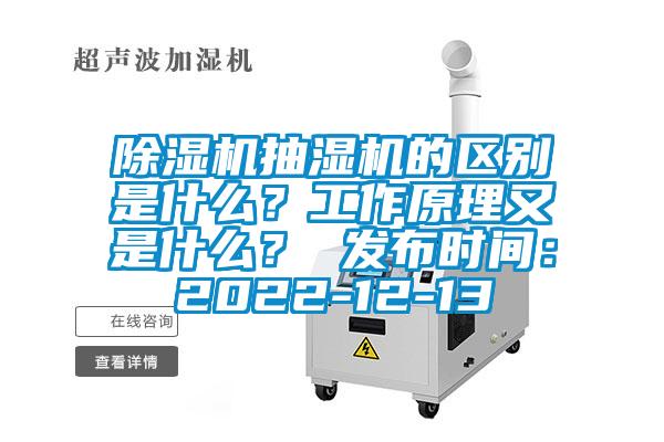 除濕機抽濕機的區別是什么？工作原理又是什么？ 發布時間：2022-12-13