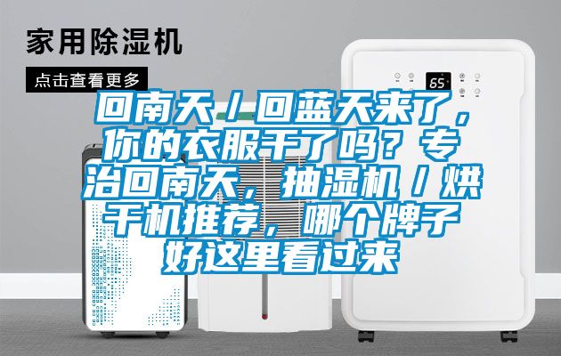 回南天／回藍(lán)天來了，你的衣服干了嗎？專治回南天，抽濕機(jī)／烘干機(jī)推薦，哪個牌子好這里看過來